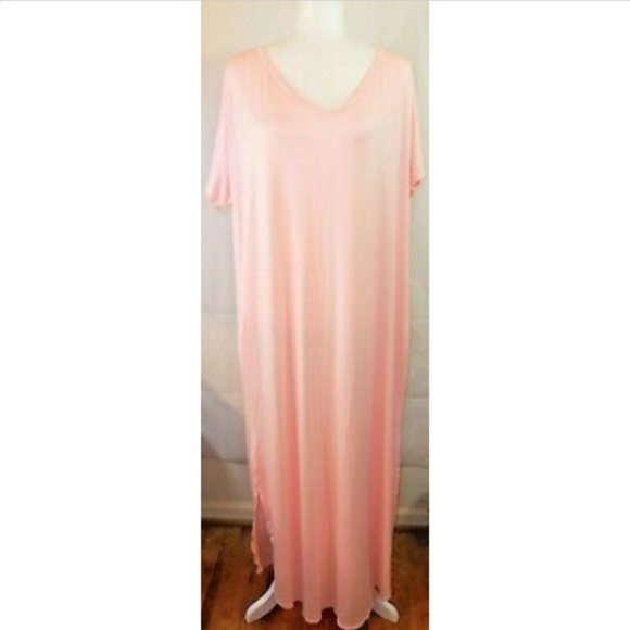 Isaac Liev Women's 2X SS Maxi Dress Pink-NWT - Picture 2 of 4